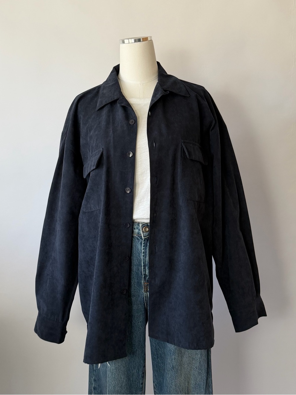 Bruno button-up shirt navy size large. - Picture 3 of 10